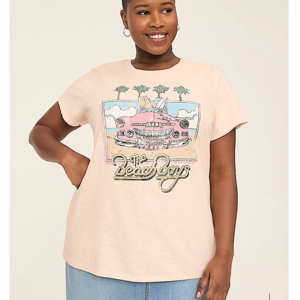 Lane Bryant Cream Graphic Tee